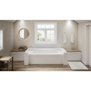 JACUZZI AMIGA 72 in. x 36 in. Acrylic Left-Hand Drain Rectangular Alcove Whirlpool Bathtub with Heater in White AMS7236WLR2HXW