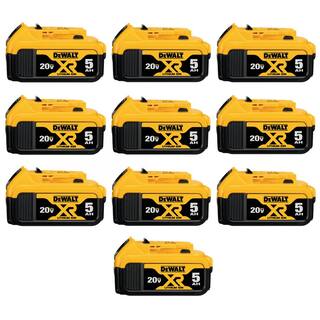 DW 20V MAX XR Premium Lithium-Ion 5.0Ah Battery (10 Pack) DCB205-10