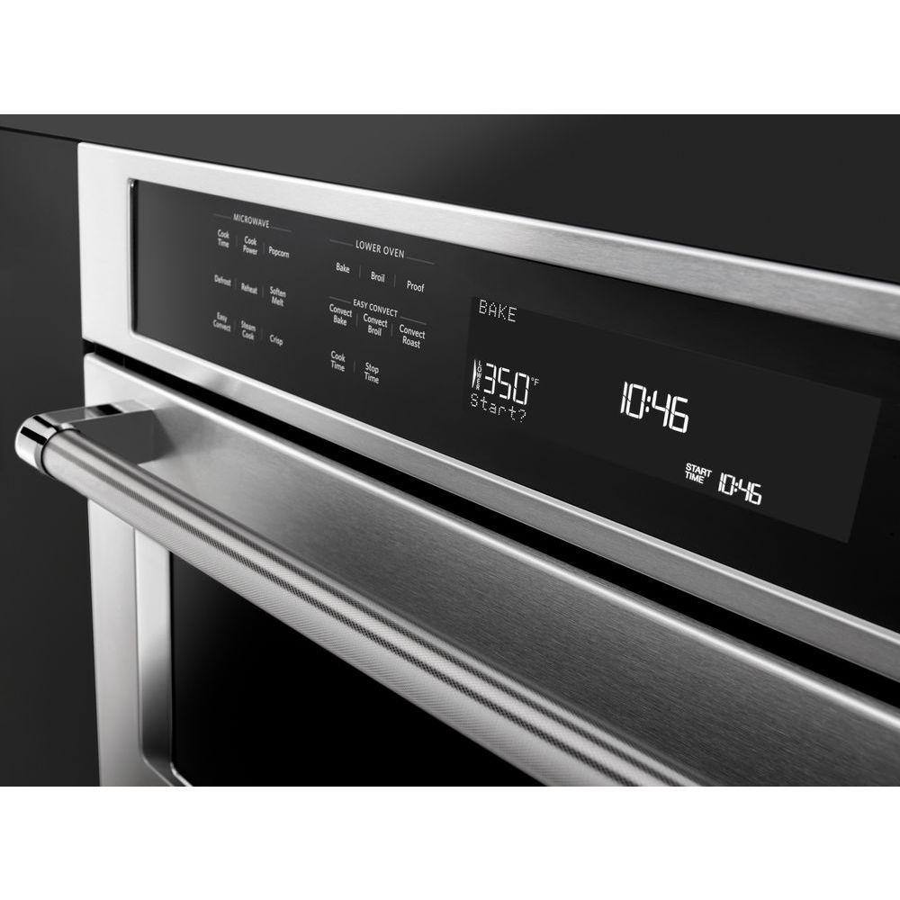 KitchenAid 30 in. Electric Even-Heat True Convection Wall Oven with Built-In Microwave in Stainless Steel KOCE500ESS