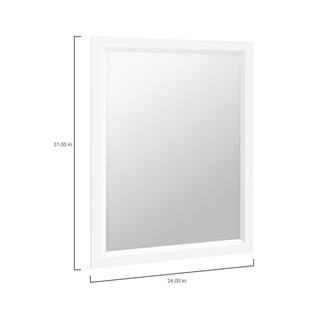 Glacier Bay Shaila 24 in. x 31 in. Single Framed Vanity Mirror in White MS2431-WHT