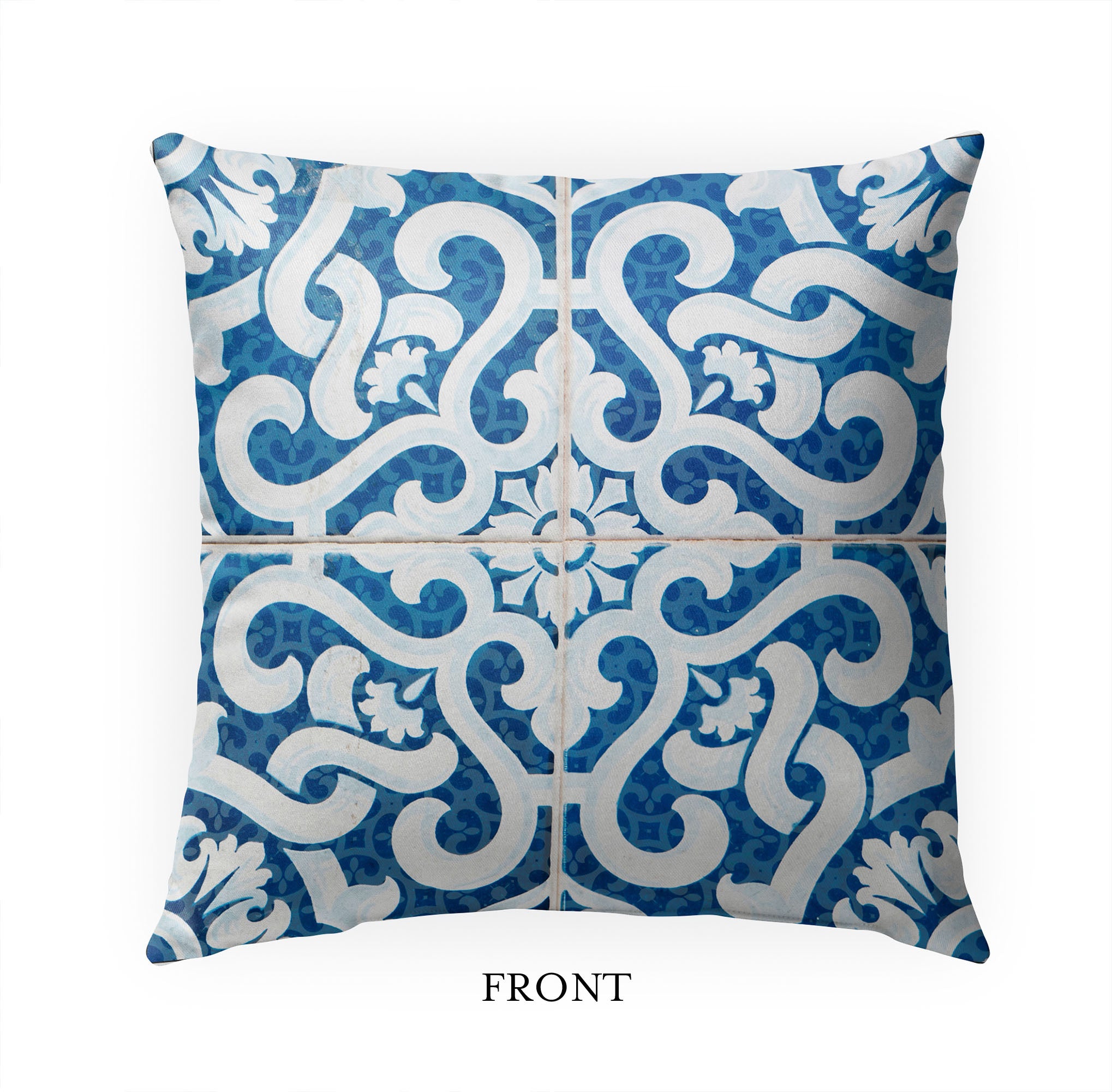 Lace Blue 2 Outdoor Pillow by Kavka Designs