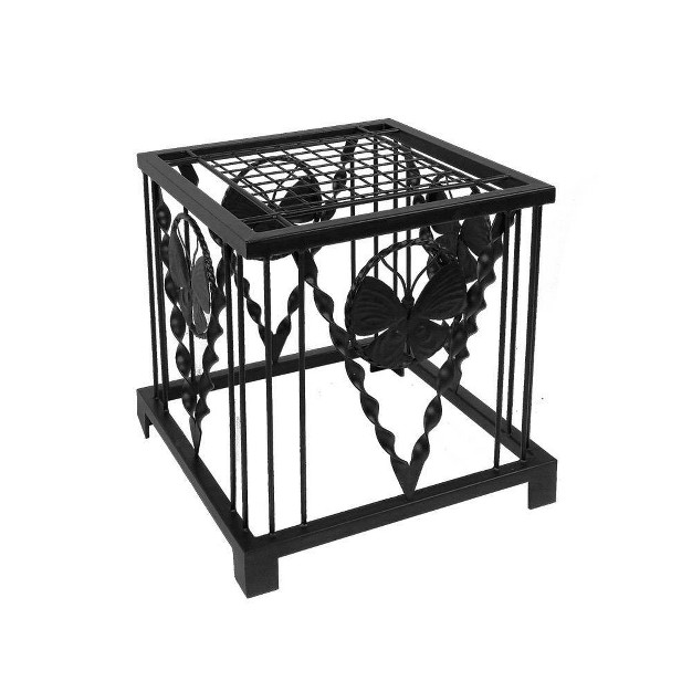 Iron Modern Indoor Outdoor Julia Butterfly Plant Stand Black Powder Coat Finish Achla Designs