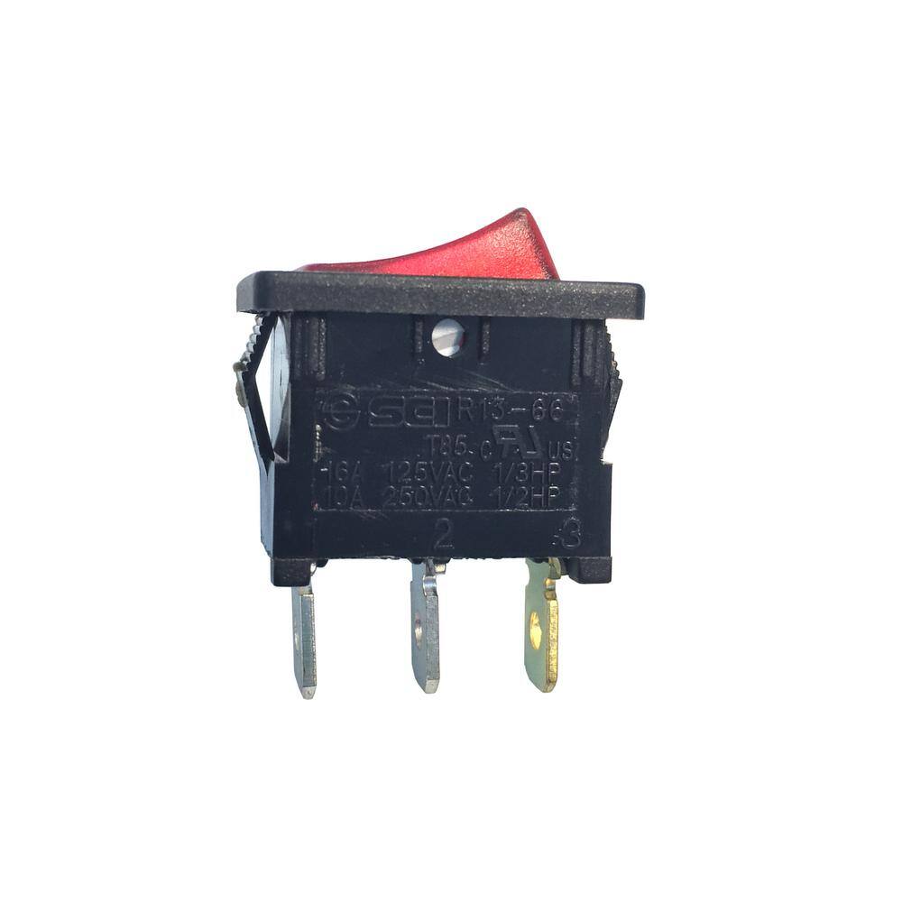 Gardner Bender 10 Amp BlackRed Single-Pole Lighted Mini Rocker Switch GSW-48