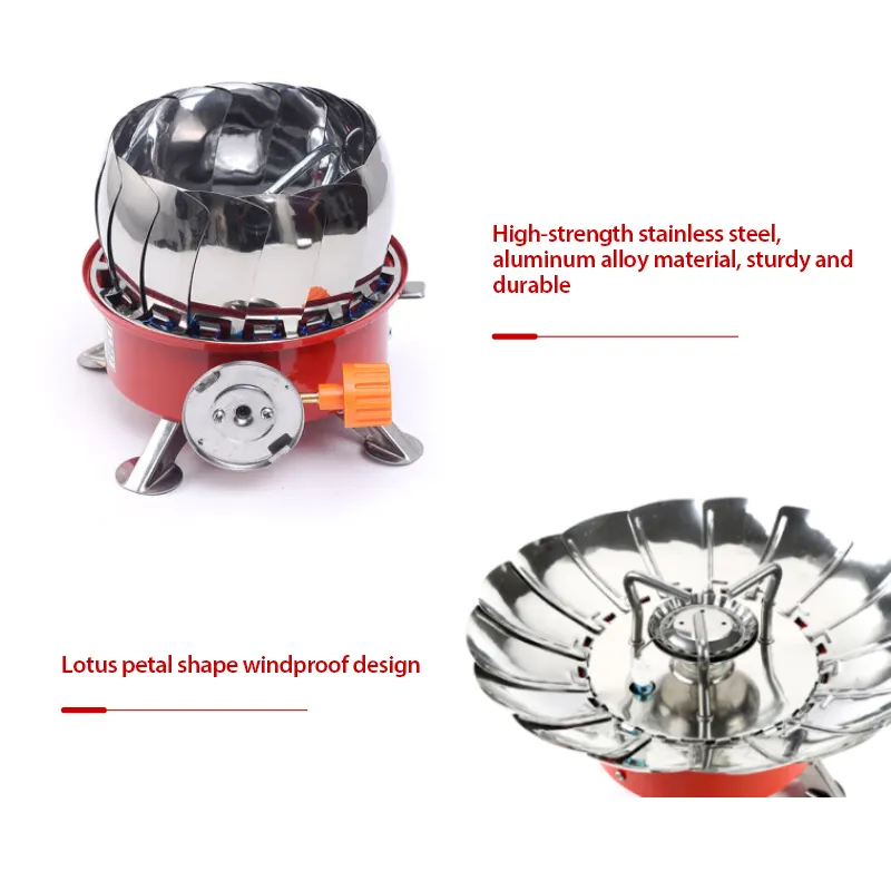 Outdoor Wind proof Stainless Mini Lightweight Hiking Gas Camping Mini Heater Warming Equipment Butane Portable Natural Gas Stove