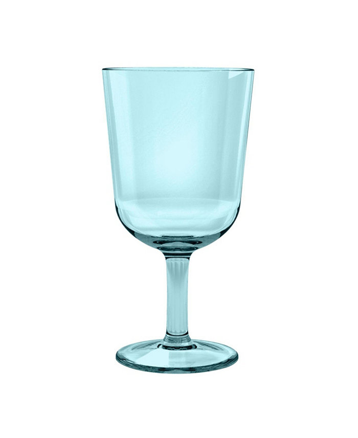 TarHong Simple Wine Glass Aqua 16 oz. Premium Plastic Set of 6