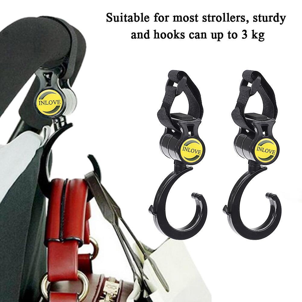 2 Pcs 360 Multipurpose Baby Stroller Hooks Suspension Bag Baby Hanger