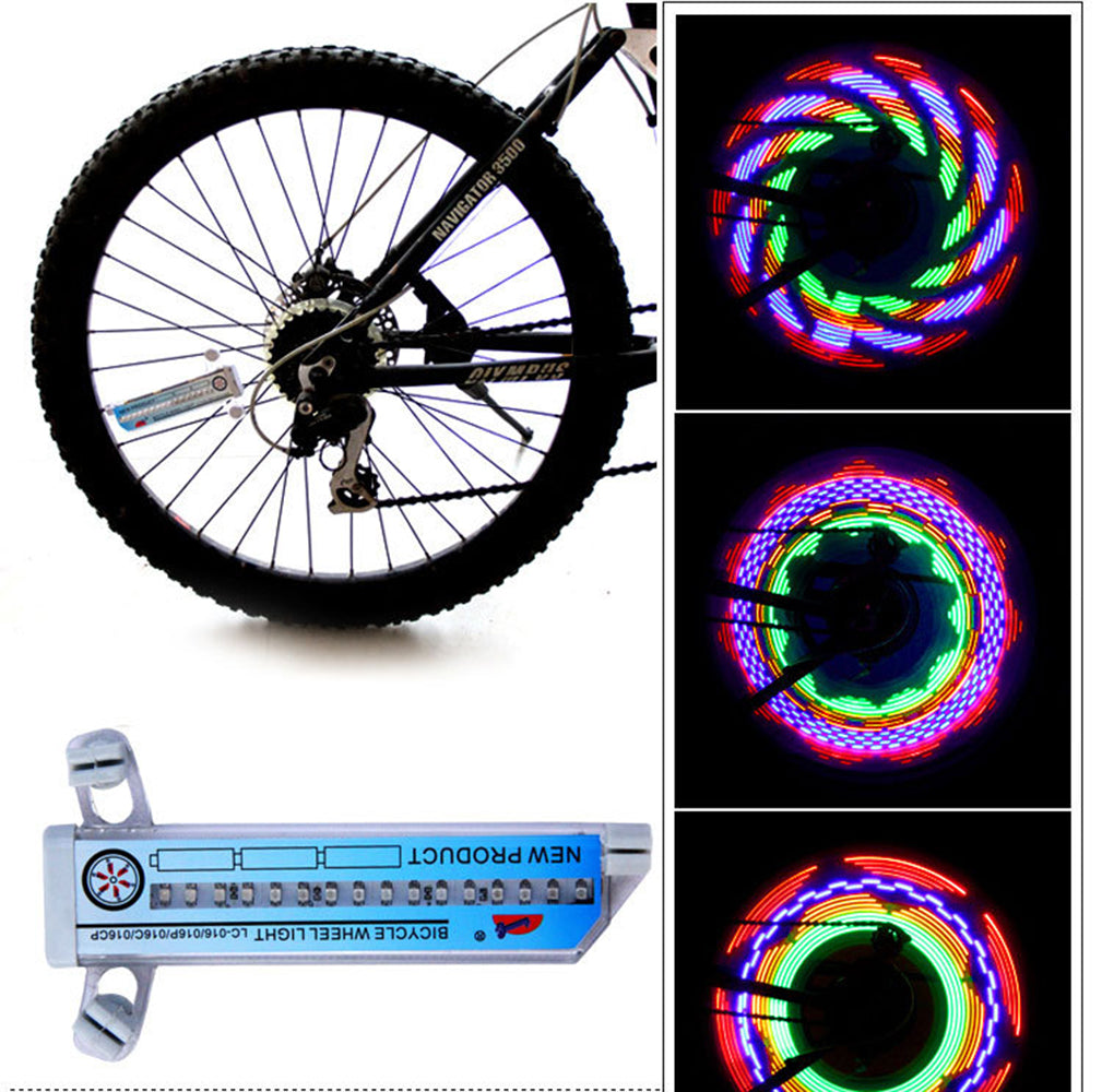 AGPtek Colorful Rainbow 32 LEDs Wheel Signal Lights Lamp With 30 Kinds of Flower Patterns For Cycling Bikes