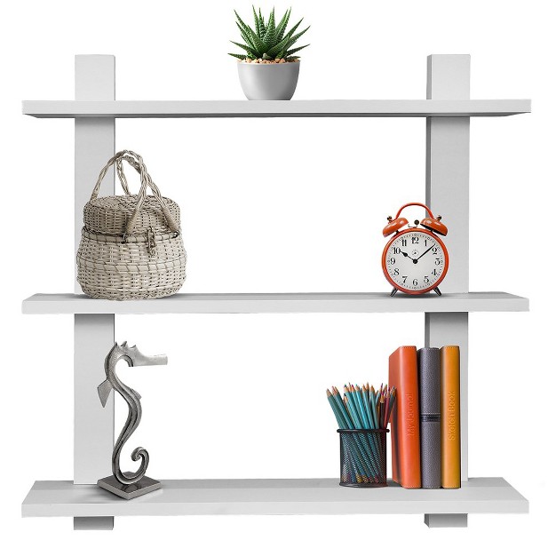 Sorbus Decorative Asymmetric Square Floating Wall Shelf Set Of 3