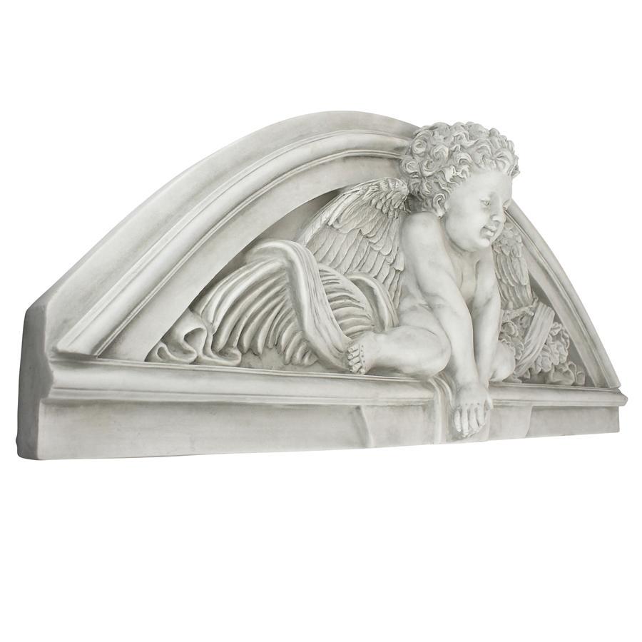 Design Toscano Cherubs Grande Welcome Sculptural Wall Pediment