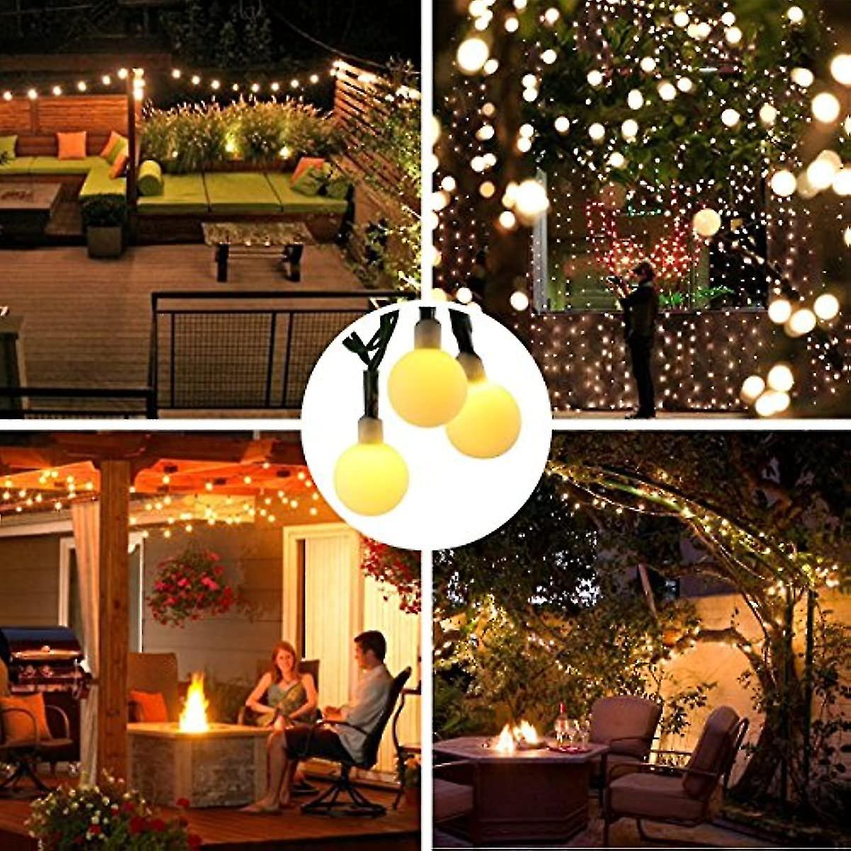 Solar String Lights Outdoor 60 Led  8m27ft Solar Fairy Lights  8 Modes Waterproof Solar Powered Globe Lights  Garden Lighting For Home  Yard  Party  F