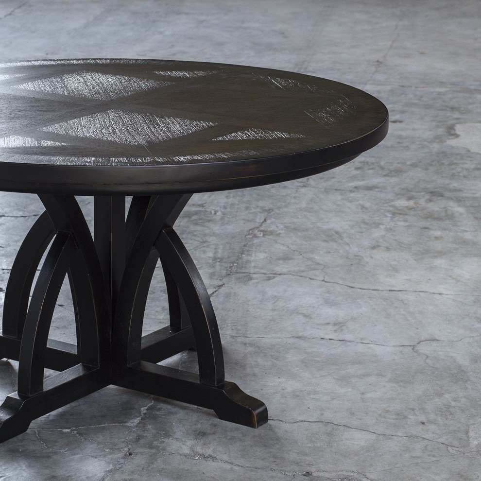 Uttermost Maiva Round Black Dining Table   Transitional   Side Tables And End Tables   by GwG Outlet  Houzz