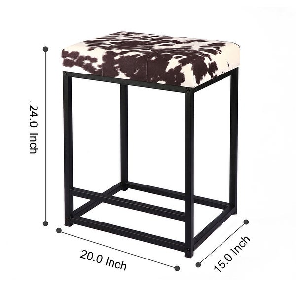 24 Inch Square Upholstered Metal Bar Stool with Fabric/leather Seat-1pcs