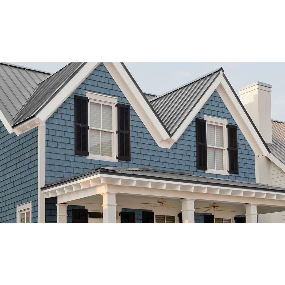 Grayne 6-12 in. x 60-12 in. Lakeside Blue Engineered Rigid PVC Shingle Panel 5 in. Exposure (24 per Box) 2546003