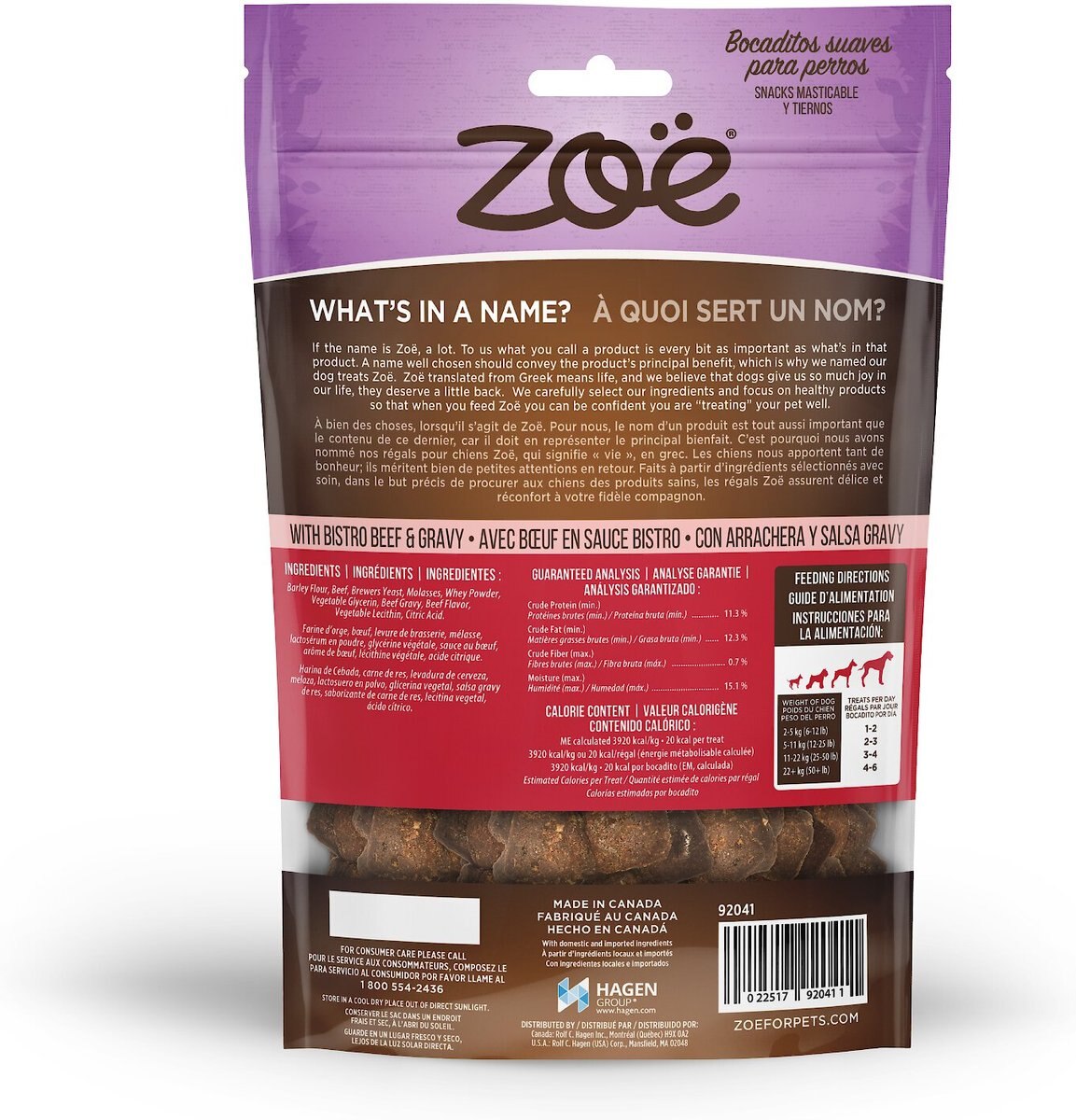 Zoe Tender Chunks Beef and Gravy Grain-Free Dog Treats