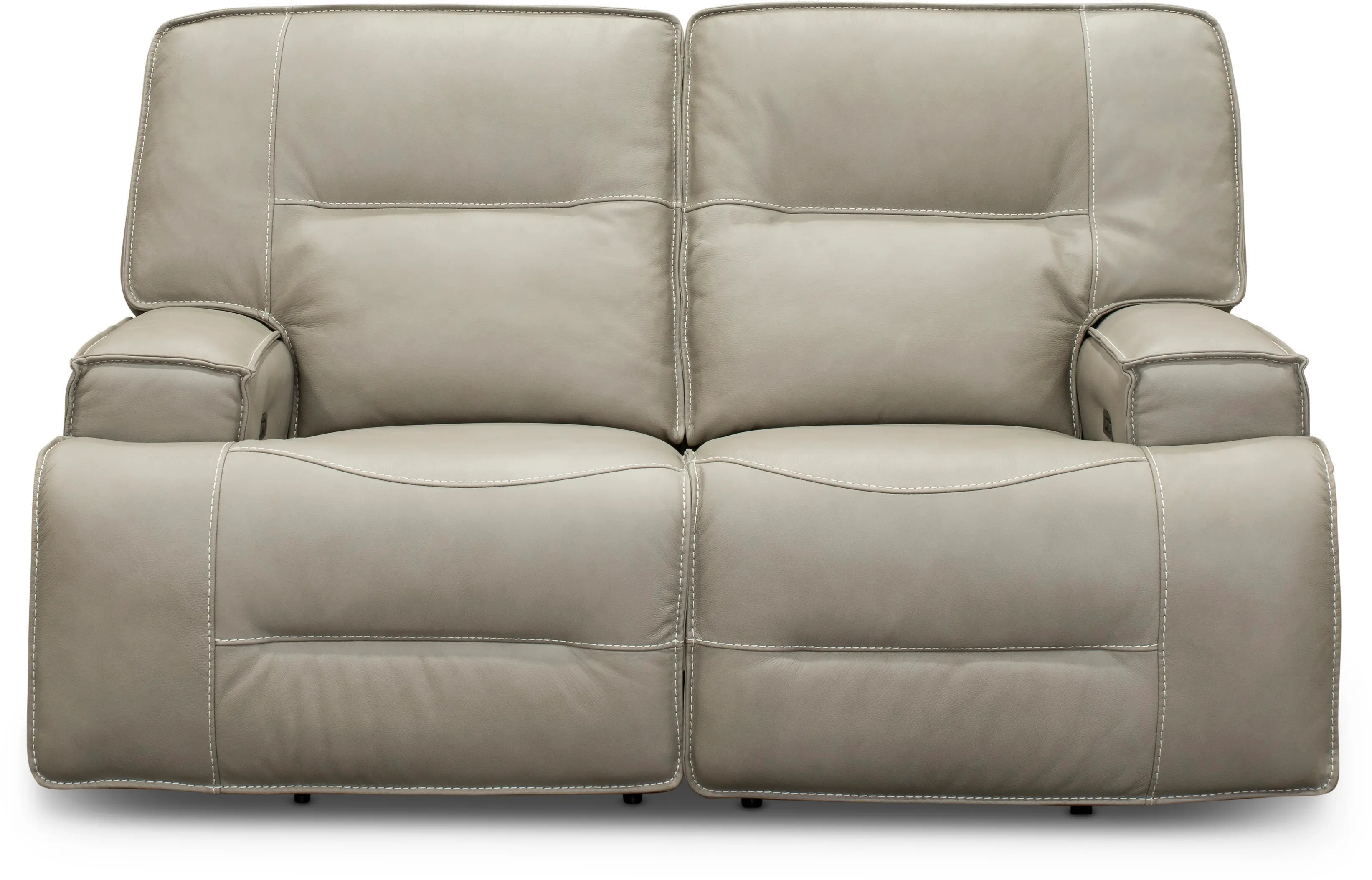 Rockies Beige Power Reclining Loveseat with Adjustable Lumbar