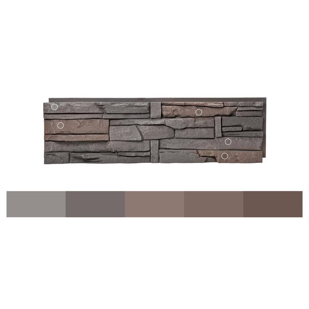 GenStone Stacked Stone Coffee 12 in. x 42 in. Faux Stone Siding Panel G2SSCHP