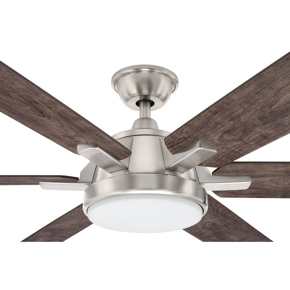 Home Decorators Collection Carden 66 in. LED Brushed Nickel Ceiling Fan with Light and Remote Control AM852-BN