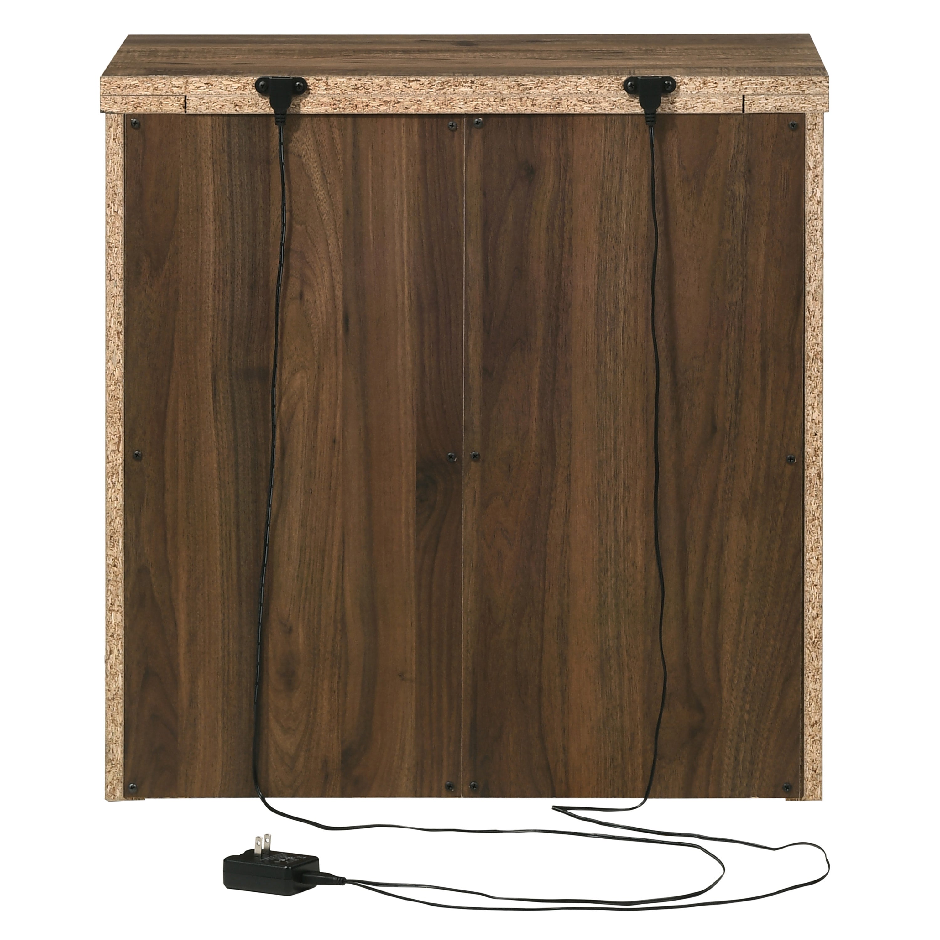 Furniture of America Volo Transitional 2-Drawer Nightstand with USB Port, Walnut