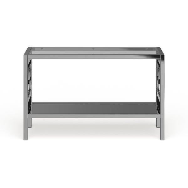 Silver Orchid Valkyrien Contemporary 47-inch Glass Top 1-shelf Sofa Table