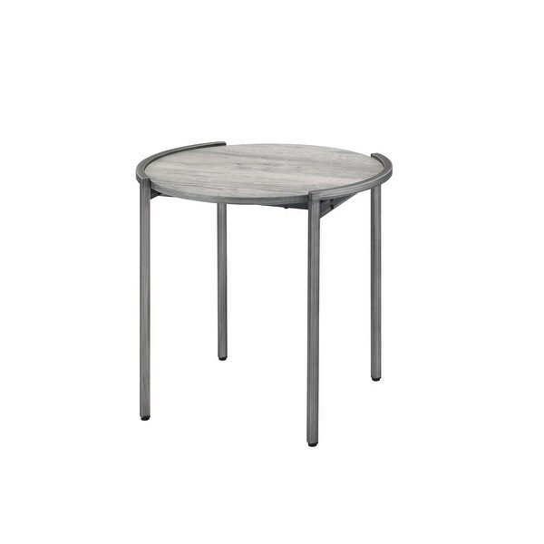 Furniture of America Rowland Light Grey 23-inch Round Side Table