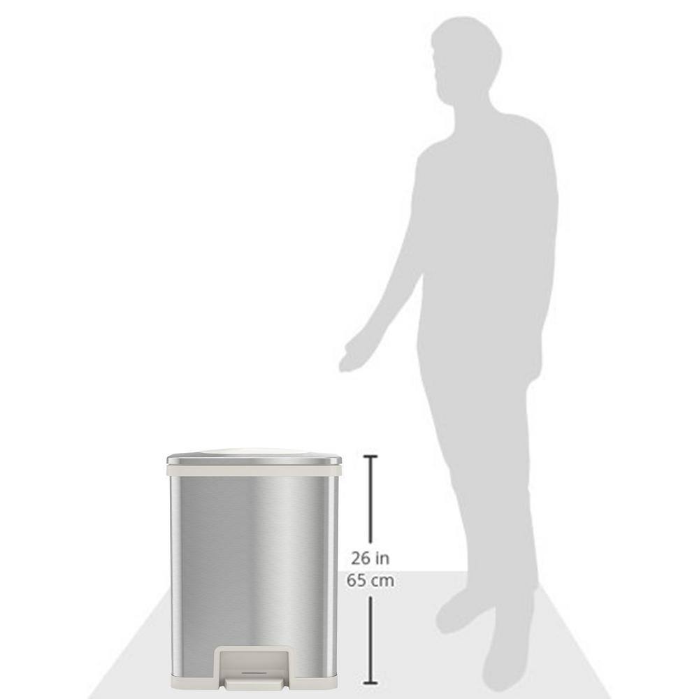 HALO TapCan 13 Gal. Step Pedal Sensor Trash Can (White Trim) TC13SW