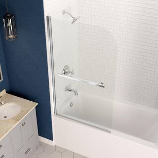 ANZZI 5 ft. Acrylic Left Drain Rectangle Tub in White with 34 in. W x 58 in. H Frameless Tub Door in Polished Chrome SD05301CH-3060L