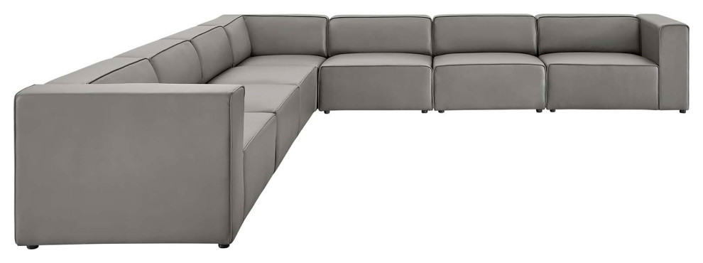 Mingle Vegan Leather 7 Piece Sectional Sofa   Transitional   Sectional Sofas   by Modway  Houzz