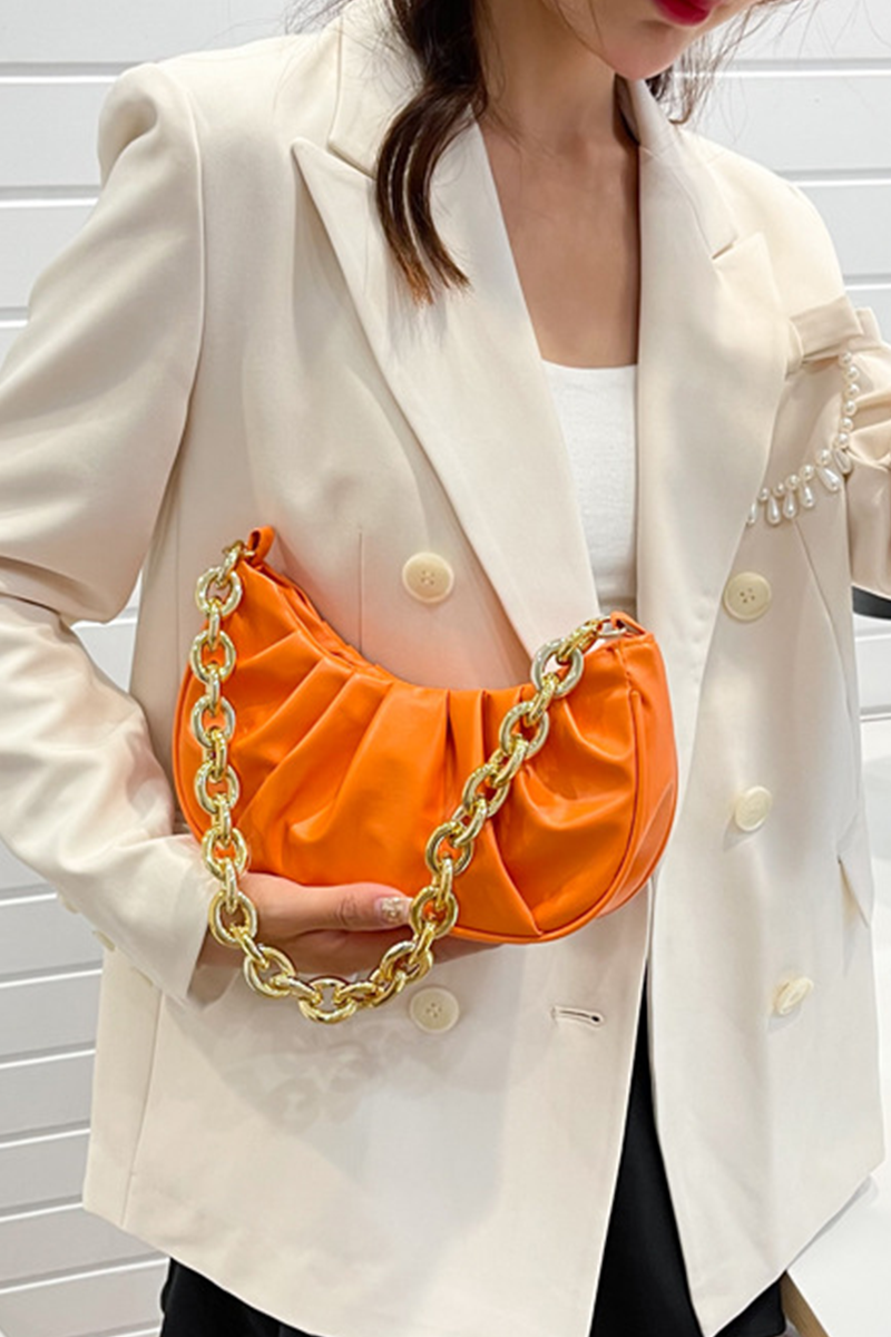 Fashion Casual Solid Chains Bags