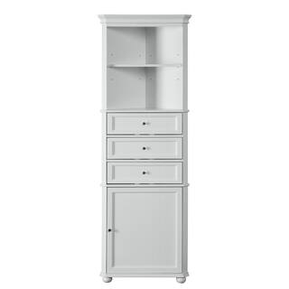 Home Decorators Collection Hampton Harbor 23 in. W x 13 in. D x 67-12 in. H Corner Linen Cabinet in White BF-21893-WH