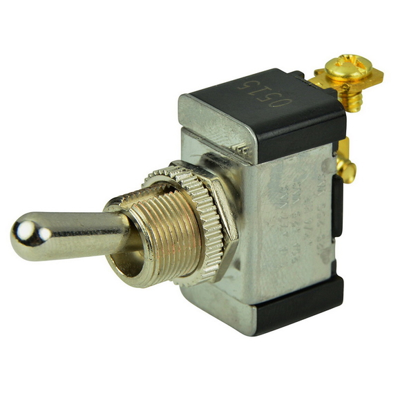 BEP SPST Chrome Plated Toggle Switch  OFF/(ON)