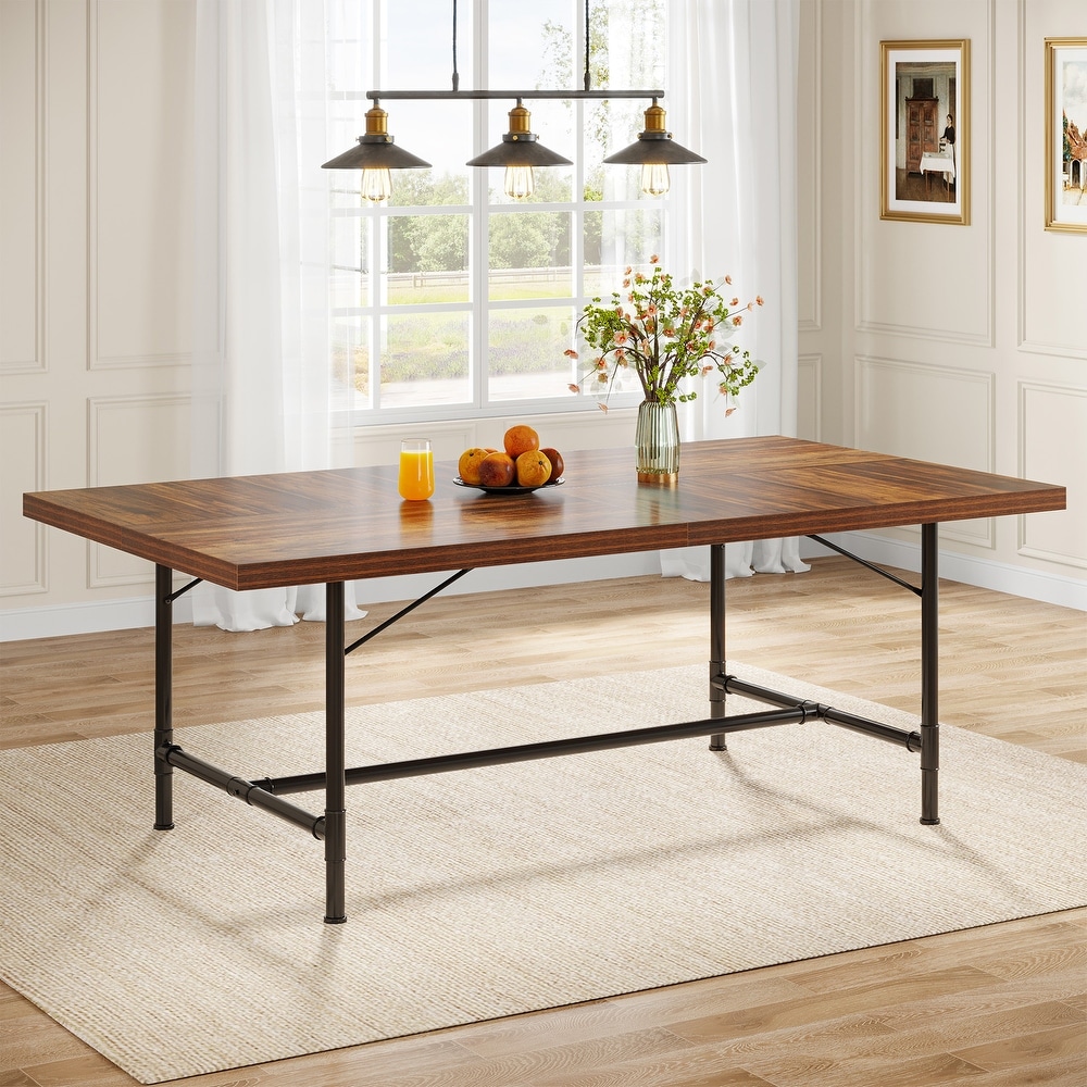 Rustic 70.9 Inch Dining Table for 6 8 People