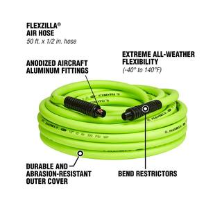 Flexzilla 12 in. x 50 ft. Air Hose with 38 in. MNPT Fittings HFZ1250YW3