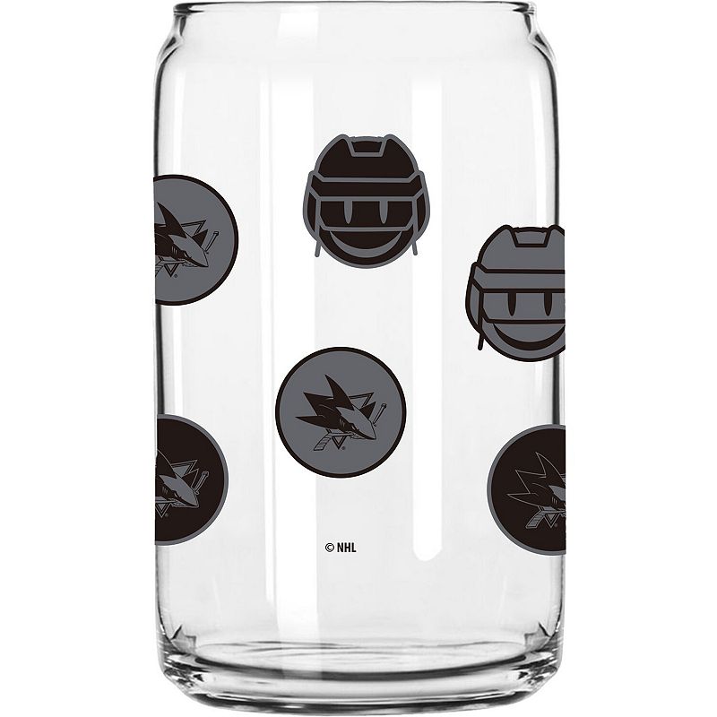 San Jose Sharks 16oz. Smiley Can Glass