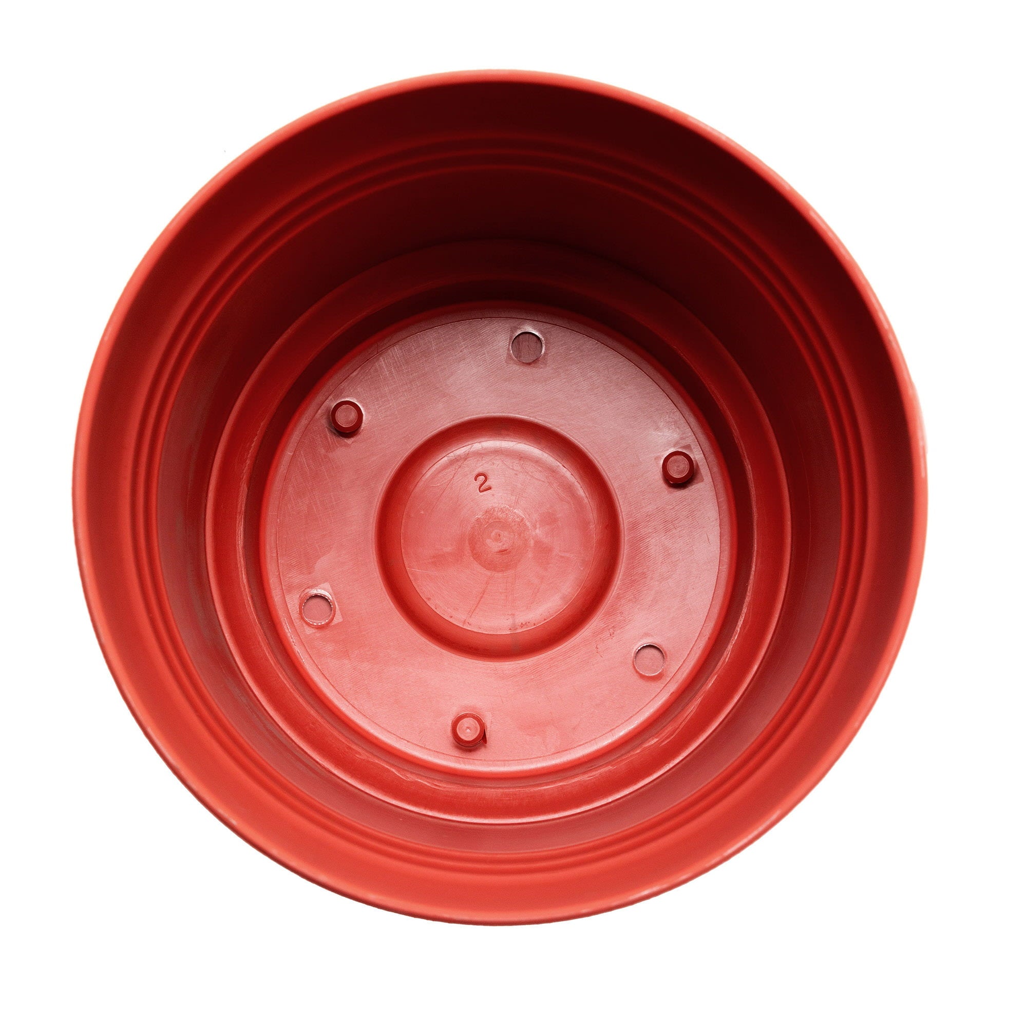 Bloem Saturn Round Planter With Saucer Tray: 12" - Burnt Red - Durable Plastic Pot, Matte Finish, Removable Saucer, For Indoor & Outdoor Use, Gardening, 3 Gallon Capacity