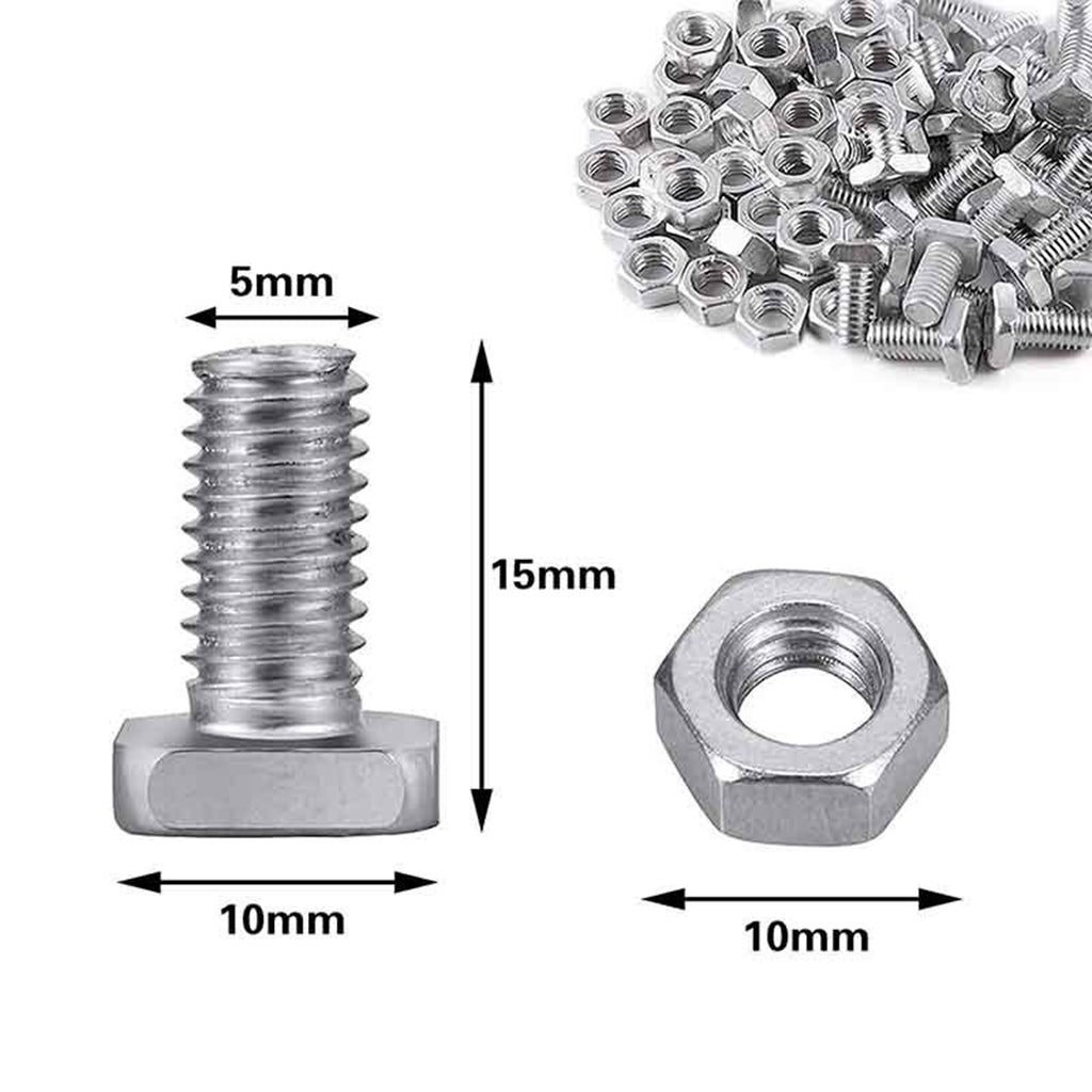 Aluminum Greenhouse Nuts and Bolts Parts Replacement Gardening Outdoor 50 set