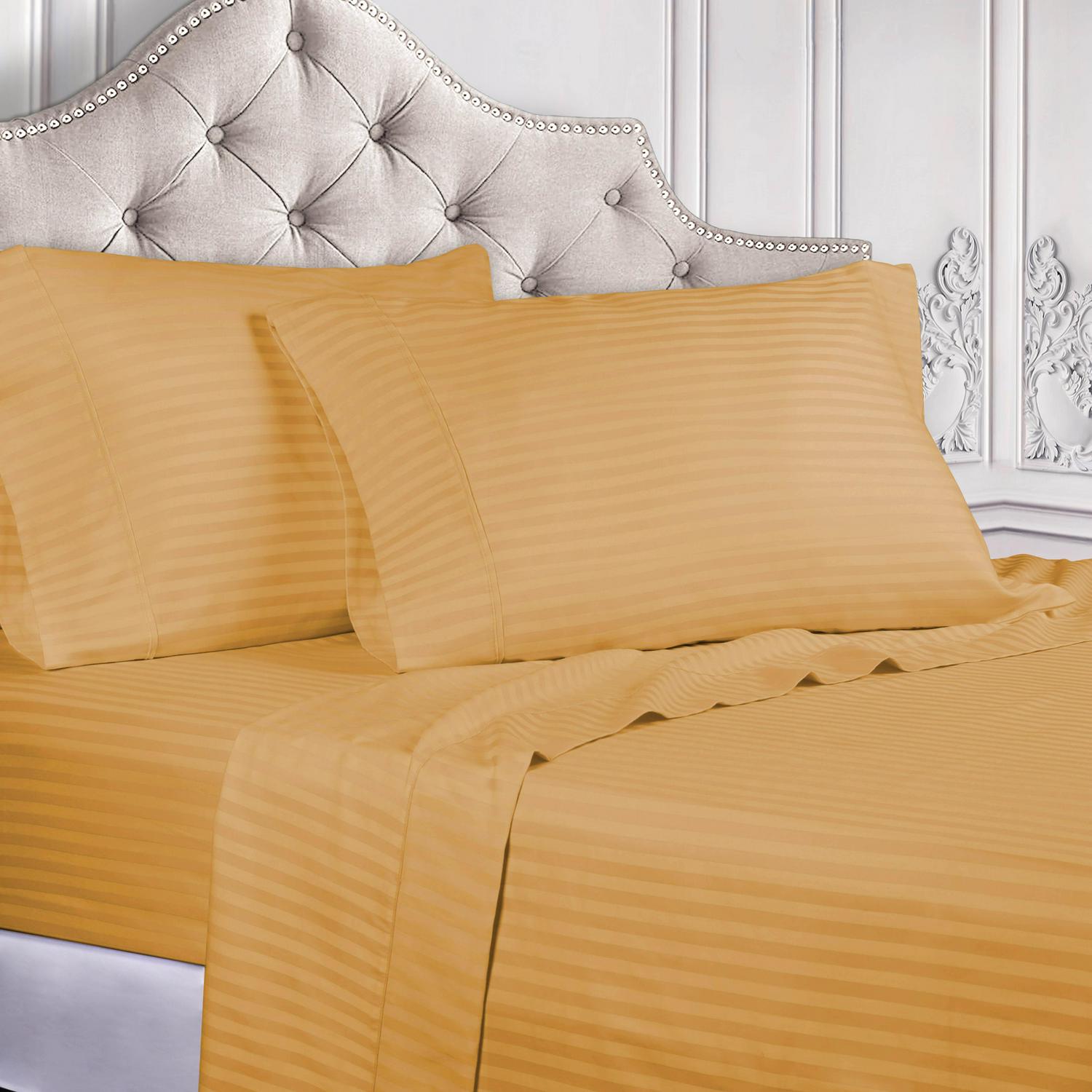 Superior 400 Thread Count Egyptian Cotton Sheet Set， Gold， California King