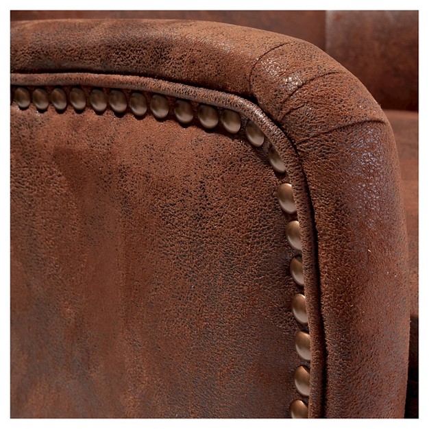 Lorenzo Studded Club Chair Brown Christopher Knight Home