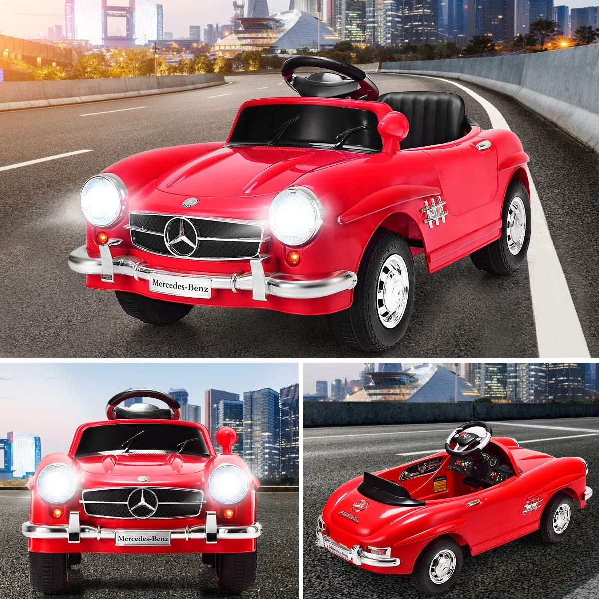 Licensed Mercedes Benz 300SL, 6V Electric Kids Vehicle with Manual/Parental Remote Control Modes