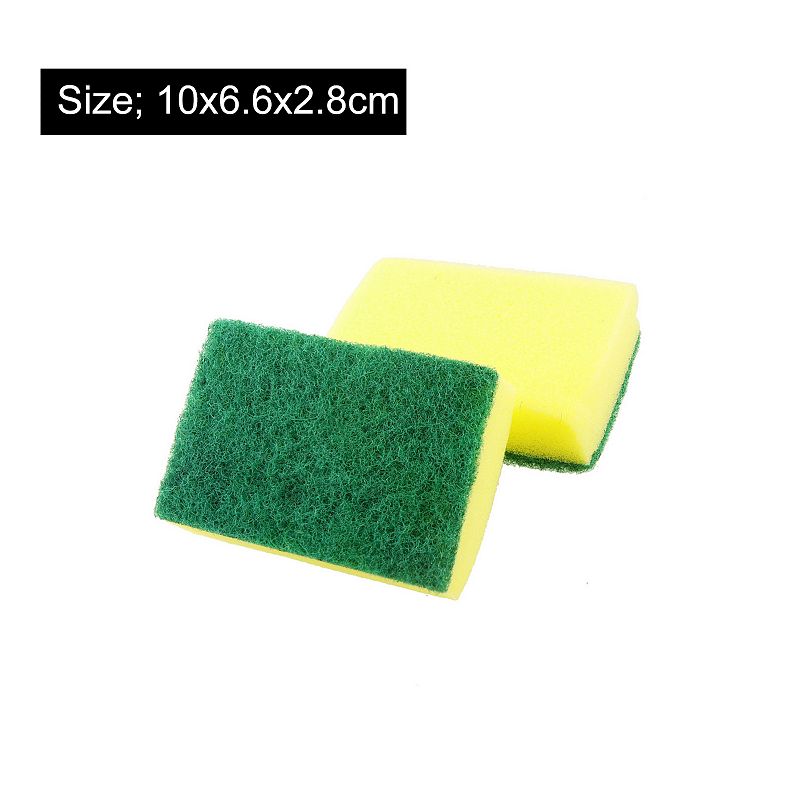 Kitchenware Bowl Dish Cleaning Soft Scrub Sponge Pad Green Yellow