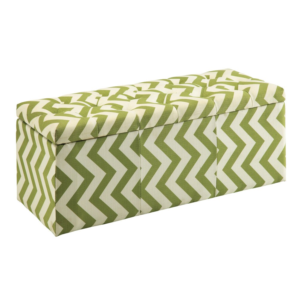 Gede Contemporary Fabric Tufted Life top Storage Bench by Furniture of America