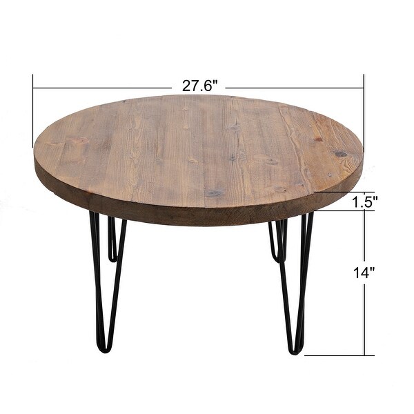 Greenage Wood End Table with Iron Legs