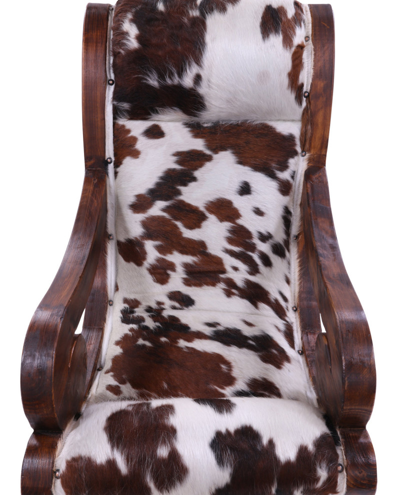 Reclaimed Wood Hair On Cowhide Handcrafted Chair C201 FC   Rustic   Armchairs And Accent Chairs   by Manhattan Rugs  Houzz