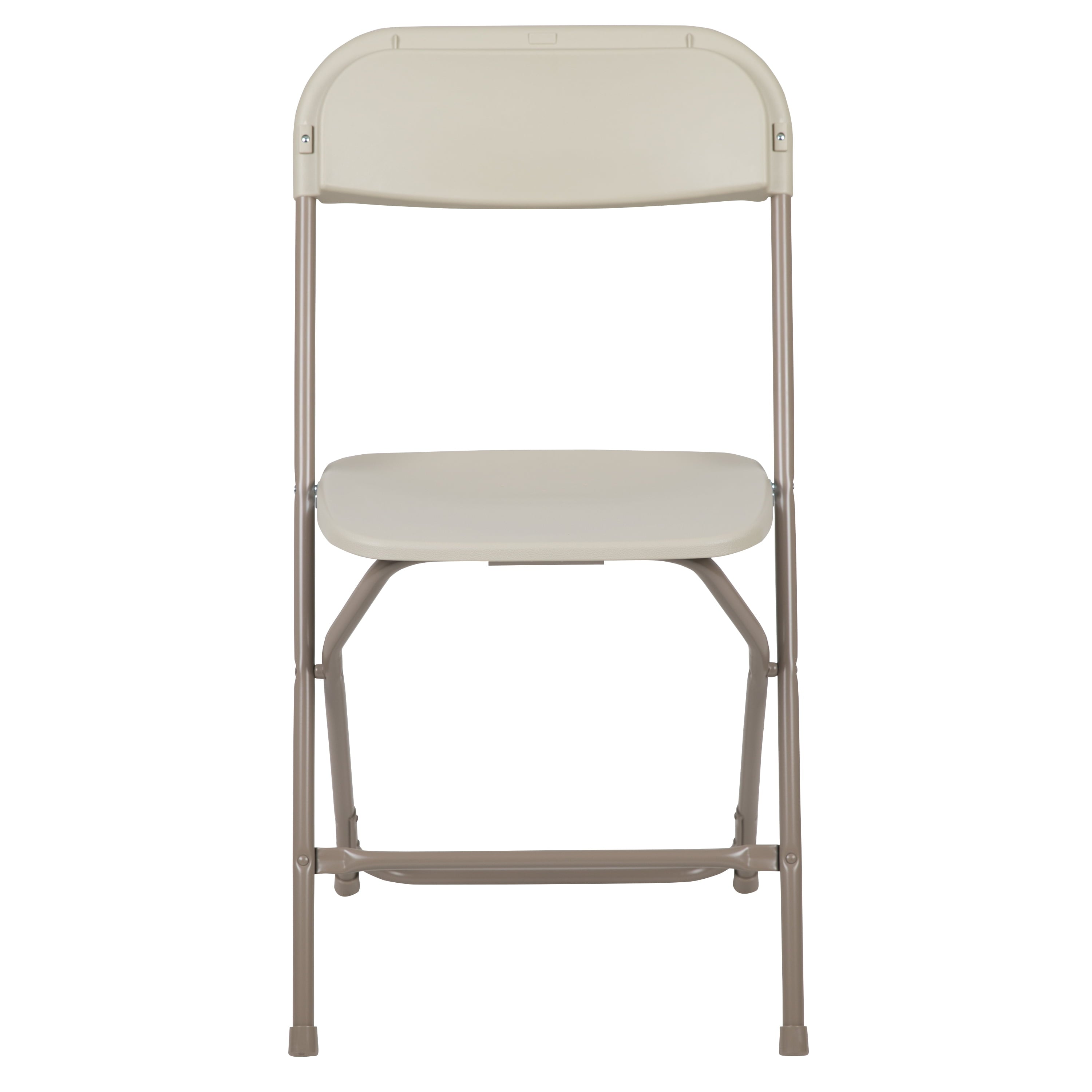 Emma + Oliver Set of 10 Beige Stackable Folding Plastic Chairs - 650 lb Weight Capacity