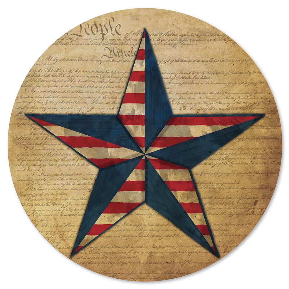 Courtside Market Flag Star I Circular Board Wall Art