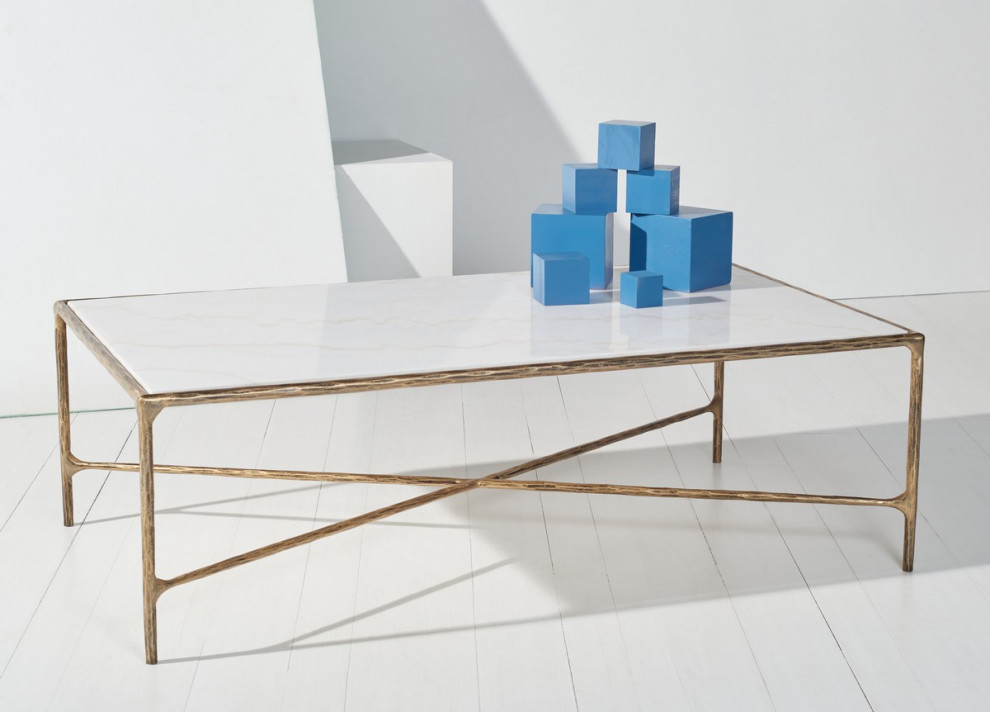 Safavieh Couture Jessa Rectangle Metal Coffee Table   Contemporary   Coffee Tables   by Safavieh  Houzz