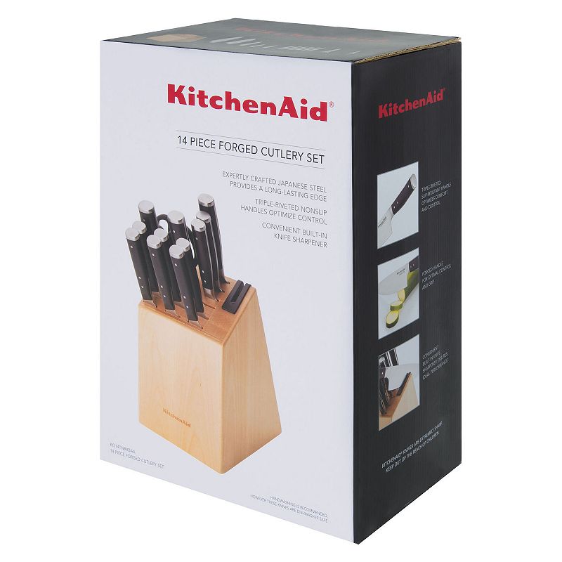 KitchenAid KO14TNBXBAA Gourmet 14-pc. Forged Triple Rivet Knife Block Set