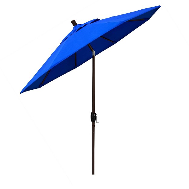 9 x27 X 9 x27 Aluminum Push Button Tilt Crank Sunbrella Patio Umbrella Blue California Umbrella