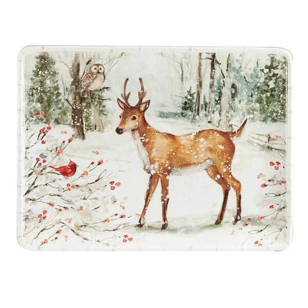 Certified International Winter's Walk Rectangular Platter，16 X 12