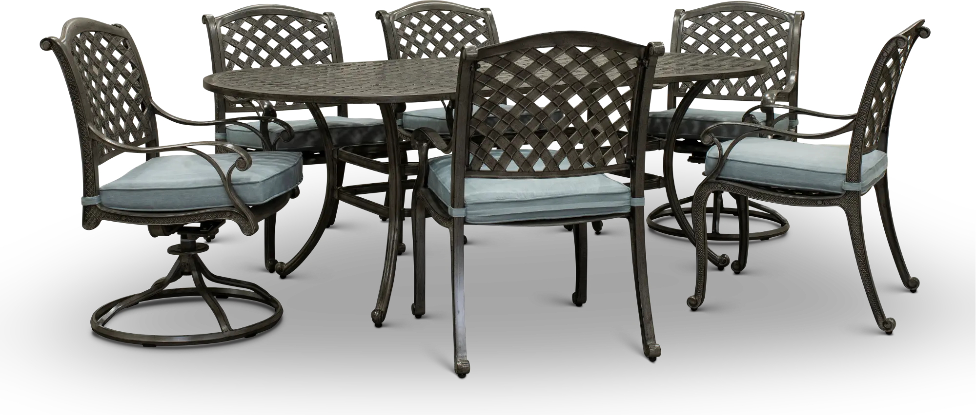 Macan Gray Metal 7 Piece Outdoor Patio Dining Set