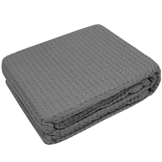 100 Cotton Blanket Luxurious Breathable Waffle Weave Design By Sweet Home Collection